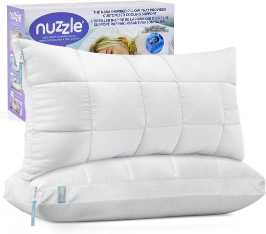 Regine Switzerland Queen Size Cooling Pillows Set of 2 - Adjustable Soft Firm Luxury for All Sleep Positions