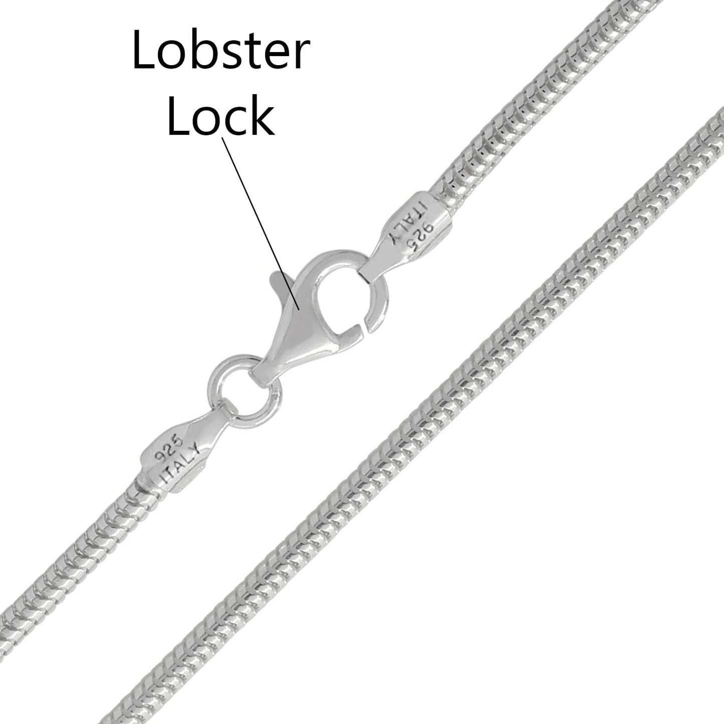 Savlano 925 Sterling Silver Solid Italian Round Diamond Cut Flexible Snake Chain Bracelet With Gift Box For Women & Men - Made in Italy (8, 4mm)