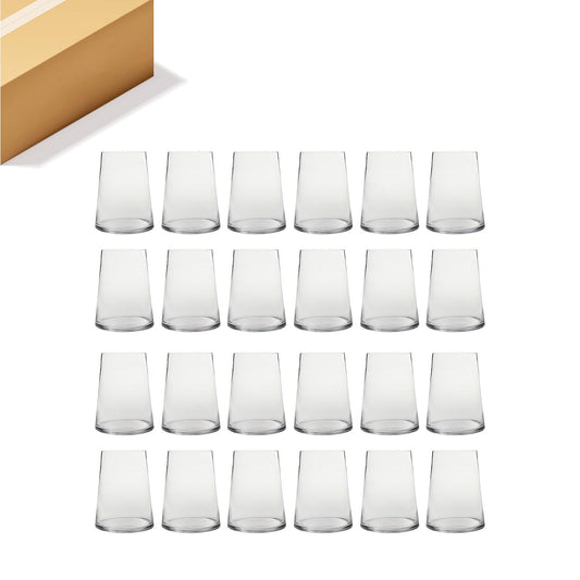 WGV Tapered Glass Vase, Width 3.9", Height 4.5", (Multiple Sizes Choices) Clear Taper Up Cylinder Floral Planter Bouquet Centerpiece for Wedding Event Home Decor, 24 Pieces (VTC7205)