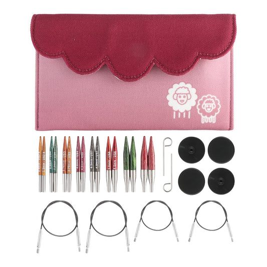 KnitPro Dreamz Mini Interchangeable Circular Needle Set 2" (5cm) | 8 US Sizes (2.5 to 10)