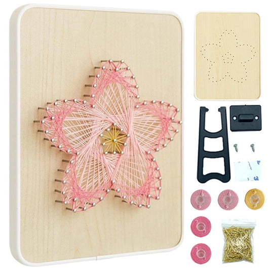 BAZIMA DIY String Art Kit for Beginner, DIY Cherry Blossoms Craft Kit,Unique Gift,Craft Kit for Holidays