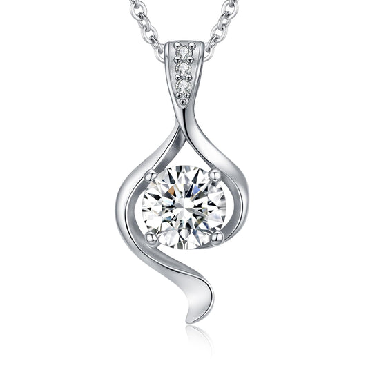 3 Carat Moissanite Necklace 925 Sterling Silver Jewelry 5A Cubic Zirconia Pendant Necklace Gifts for Mom Women Girlfriend Grandma Lover Her Wedding Birthday Anniversary Engagement Valentine's Day