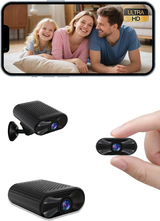 Bnhdons 4K 2.4G 5GHz Mini Camera - HD Wireless Small Camera - Tiny Indoor Security Cameras with Night Vision & Motion