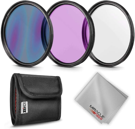 Zeikos 67MM 67MM (ZE-FLK67) Photo Professional Photography Filter Kit (UV, CPL Polarizer, FLD) for Camera Lens