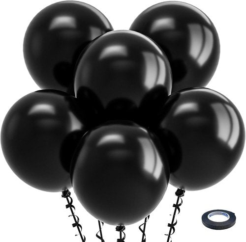Bezente Black Balloons - 18 Inch Large Thick Latex Balloons | 30 Pack for Parties & Events