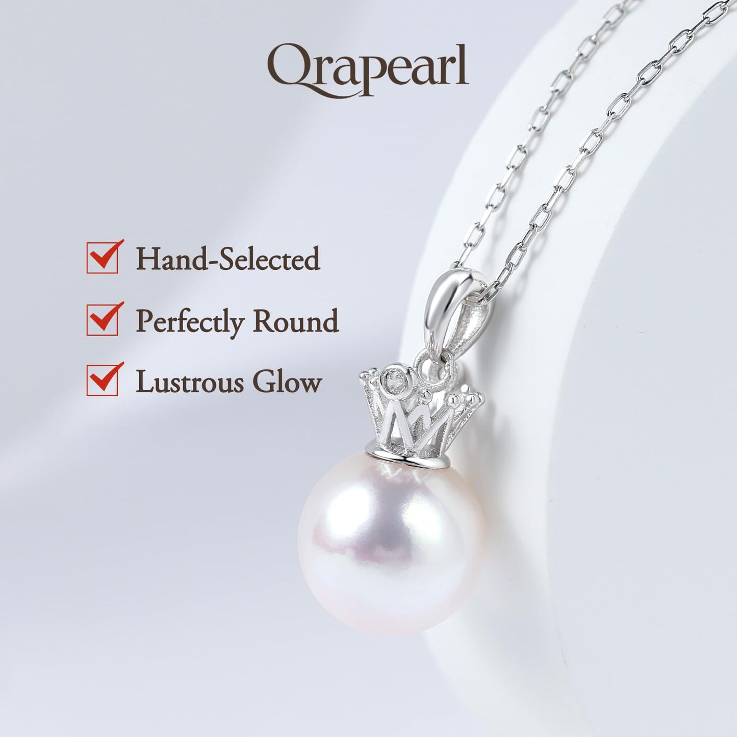 White Pearl Necklace Natural AAAA+ Freshwater Pearl Necklace for Women 10-11mm Natureal Single Pearl Necklace with 925 Sterling Silver Chain Gift for Women