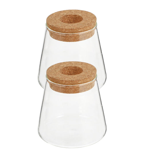 Balacoo 2pcs Hydroponic Glass Planter Vase Desktop Terrarium for Water Plants 6.5cm Opening Glass Eco Bottle Suitable for Home Office Gardening