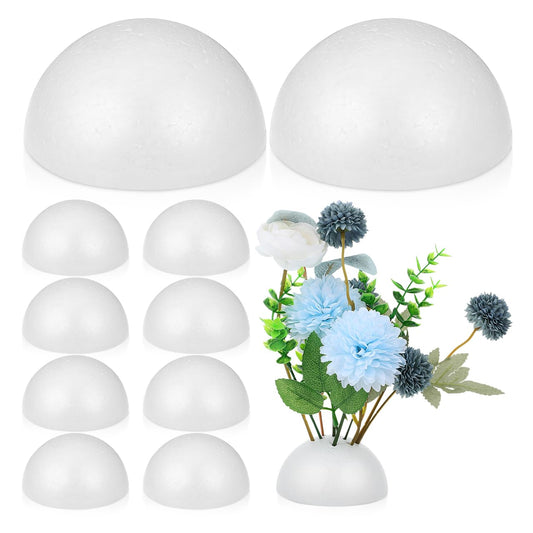 BESTOYARD 20Pcs Floral Foam Half Sphere, 4 Inch Styro Foam Balls for Artificial Flowers, White Round Arrangement Supplies, Bouquet Holder for Wedding, Plant Bouquet