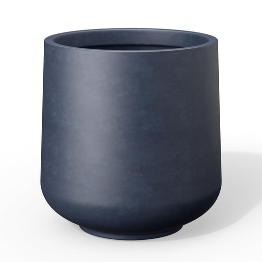 Kante 11.6" Dia Round Concrete Planter, Outdoor Indoor Large Plant Pots Containers with Drainage Hole and Rubber Plug for Home Garden Patio, Charcoal