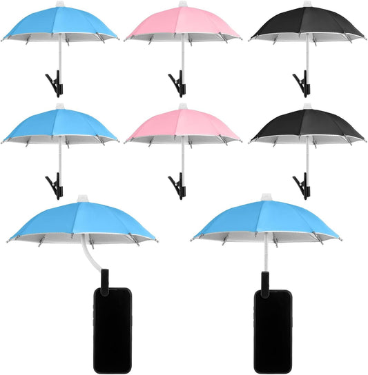 6 Sets Summer Flutesan Phone Umbrella for Sun Phone Umbrella Cell UV Protection Anti Glare Sun Shade Adjustable