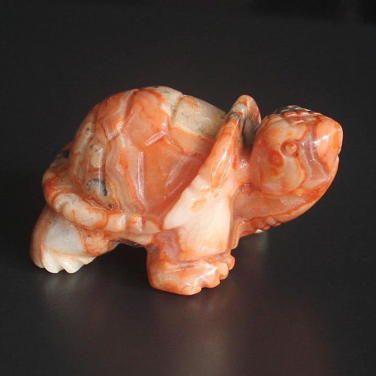 Skiennix Hand Carved Gemstone Crystal Quartz Turtle Figurine | Unique Home Decor Accent