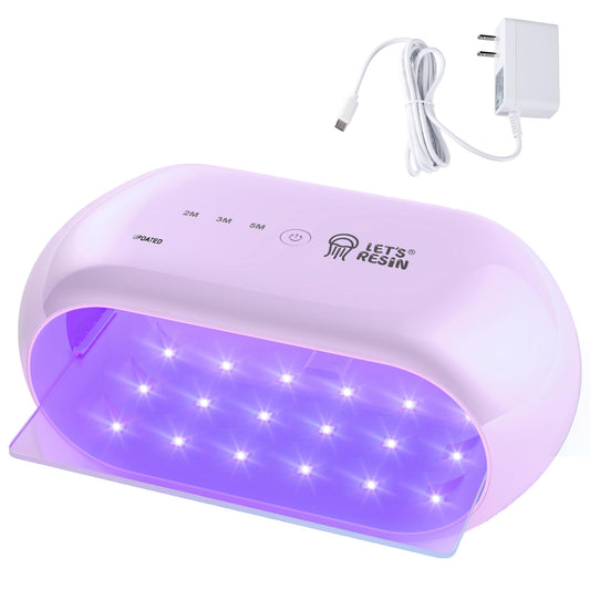 LET'S RESIN UV Light,Two-Sided Longer time Setting(2m,3m,5m) UV Lamp with Single Head Adapter, Large Size 36 Beads LED Light for Resin Curing, Resin Molds,DIY Craft Decor(Purple)