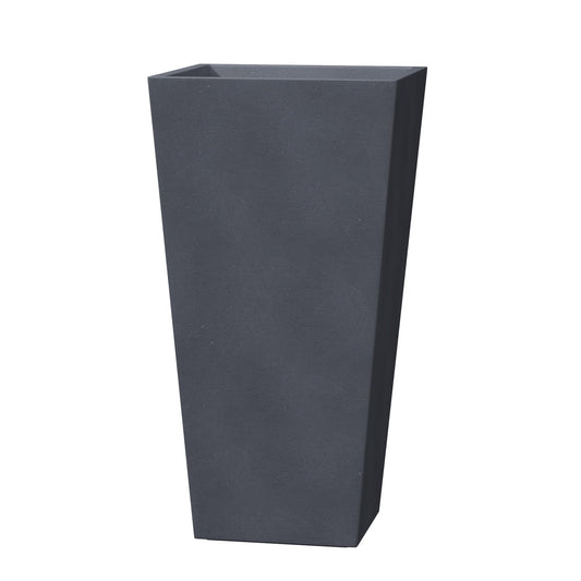 Kante 24.4 Inch Tall Tapered Concrete Planter, Modern Style Large Plant Pot with Drainage Hole and Rubber Plug for Patio, Backyard, Porch, Suitable for Indoor Outdoor Plants, Charcoal