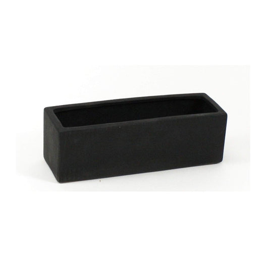 WGVI Long Rectangle Ceramic Planter Vase in Black 12" x 4" x 4"H, Block Rectangular Terrarium Box Pot, Flower Arrangement, Table top Centerpiece, Home Decor Organization Storage Container, 1 Pc.