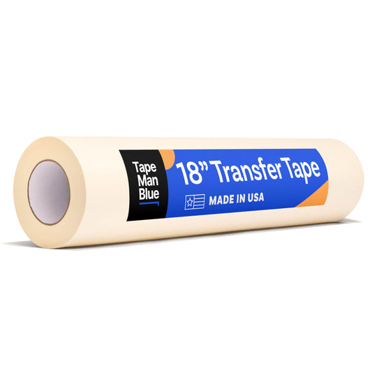 TapeManBlue Transfer Tape for Vinyl, 18 inch x 300 feet, Paper with Layflat Adhesive. American-Made Application Tape for Craft Cutters and Sign Makers