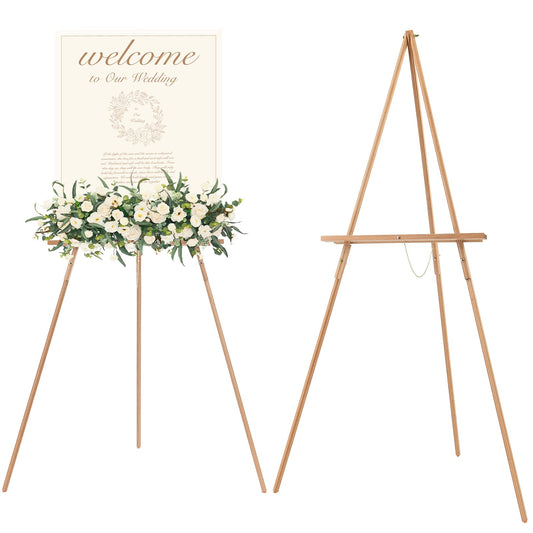 MEEDEN Wood Easel Stand for Display: Wooden Display Tripod Stand for Posters Pictures Paintings - Wedding Decor Holder for Welcome Sign
