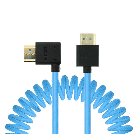 2.1 BM5, 48Gbps 8K A7iv, F6, E2 Uonecn Left Angle HDMI Cable for Atomos Ninja V, Portkeys Braided Coiled HDMI Cord