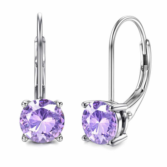 Blahanna Moissanite Earrings,1.0ct-2.0ct D Color Brilliant Round Cut Earrings S925 Sterling Silver Dangle Earrings Moissanite Leverback Drop Earring