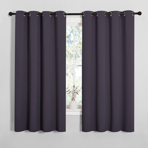 NICETOWN Greyish Purple Blackout Curtains - Thermal Insulated Drapes for Living Room | 68" Length, 55" Wide, 2 Panels