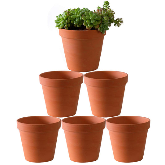 Yishang 6 inch Terracotta pots with Drainage Hole for Flower, Cactus, Succulent Planting,Ceramic Pottery Planter for Indoor/Outdoor, Set of 6