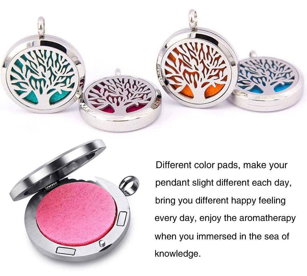 Aromatherapy Essential Oil Diffuser Necklace Stainless Steel lnspirational Locket Pendant（Cat）