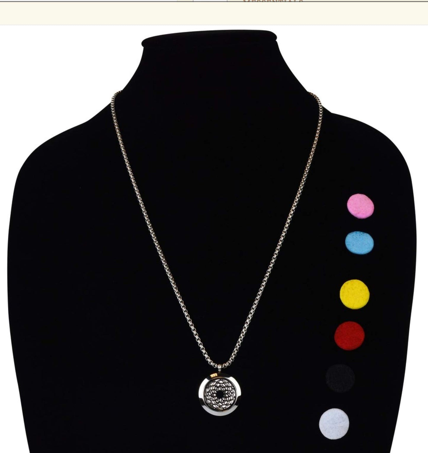 Wild Essentials Sunflower Essential Oil Diffuser Necklace, Stainless Steel Locket Pendant with 24 inch Chain, 12 Color Refill Pads, Customizable Color Changing Perfume Jewelry for Aromatherapy