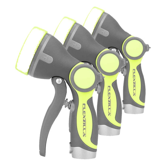 Flexzilla Garden Hose Nozzle - Heavy Duty Pistol Grip, NFZG61, ZillaGreen™ (Pack of 3)