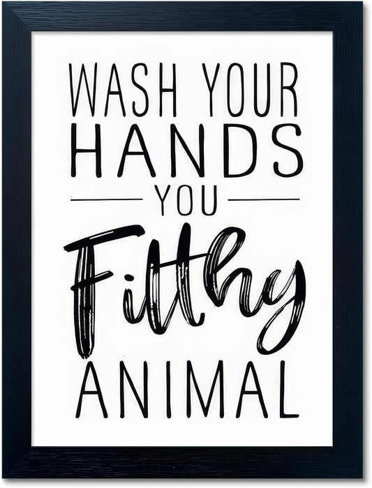 Regine Switzerland Bathroom Decor | Black and White Framed Art Prints for Guest Toilets & Kids' Washrooms