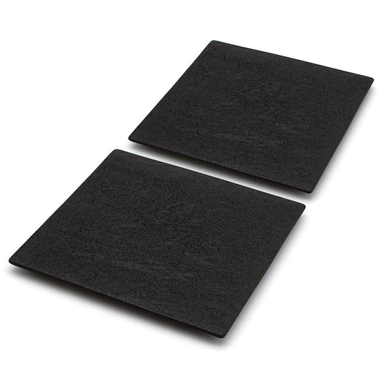 TIKUSAN Serving Platters Sushi Plate Set of 2 Square Plates Made in Japan Ceramic Plates for Dinner Party Restaurant for Appetizer Meat Dessert (Black)