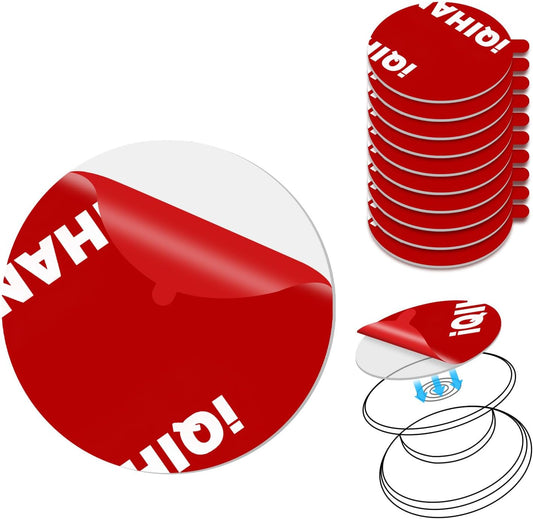 10pcs 35mm/ 1.38" Adhesive Sticky Pads for Socket Grips Mounting, Double-Sided Extra Clear Round Tape Replacement
