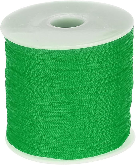 MECCANIXITY 1/16 Inch Polypropylene Rope Braided Ropes, 328ft Nylon Rope Hollow Utility Cord for Clothesline, Camping, Hiking, Outdoor, Green