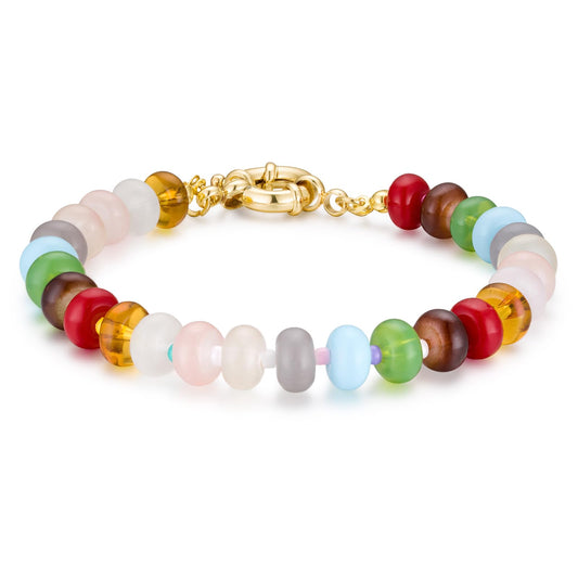Boho Beaded Bracelets for Women, Colorful Summer Beach Bangle Bracelets, Natural Stone Rainbow Bead Bracelet, Handmade Trendy Fashion Jewelry Gifts(8MM)