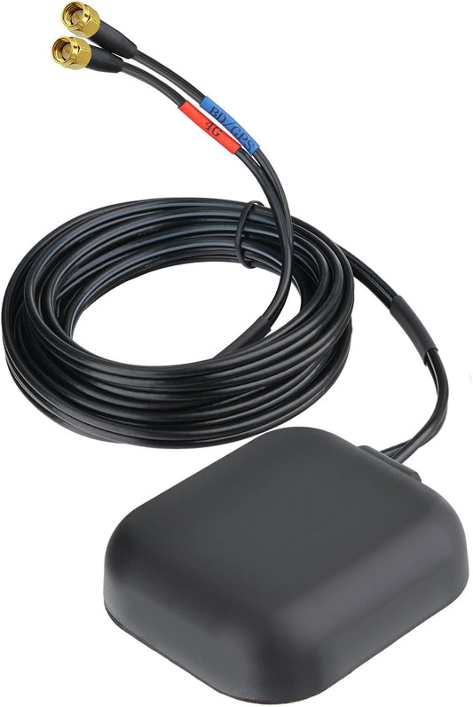 BINGFU 4G IP65 Dual-Band GPS/BeiDou + High-Gain Antenna with SMA Male Connector Waterproof for IoT/Telematics