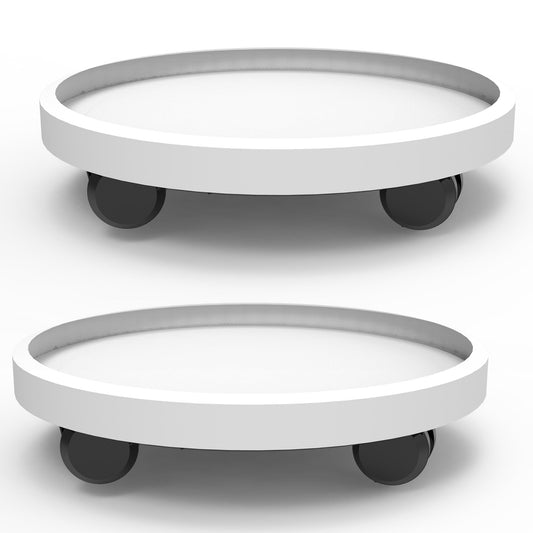 2 Pack of 11 Inch Heavy Duty Plant Caddy with Wheels,Rolling Plant Stand Pot Trolley,Wheeled Planter Saucer Tray,Potted Flower Mover Dolly with Casters Round Coaster for Indoor Outdoor