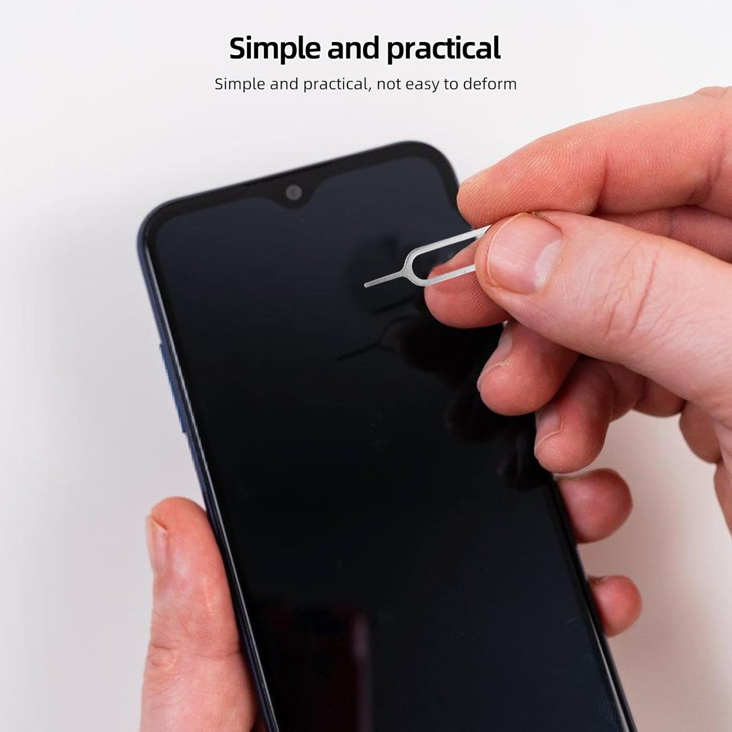 500pcs DOITOOL Sim Card Tray Eject Pins Universal Sim Extractor Tool for Smartphones and Tablets Silver Durable Removal