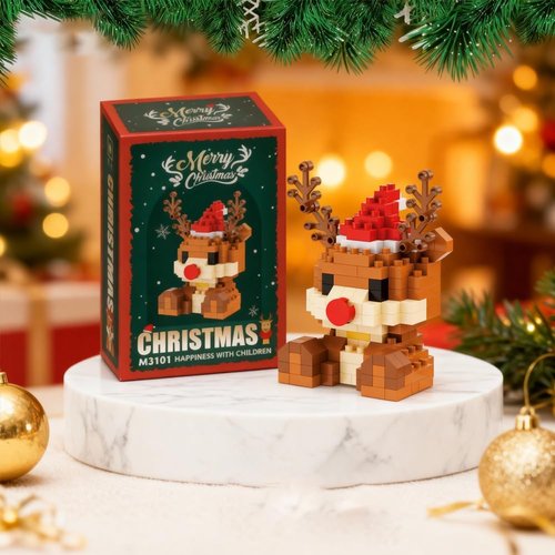 Elk Holiday Figurines - Cute Christmas Decor Statues for Festive Home Decorations