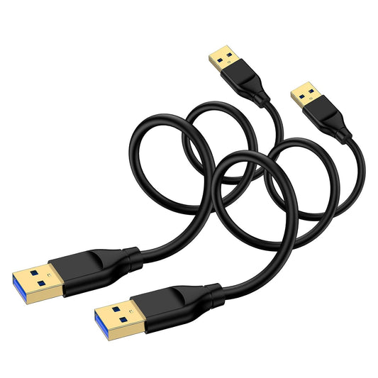 10FT, 2Pack USB3.0 USB to USB Cable Cable Male to Male Double End Type A to Type A USBCord High Speed Data Transfer