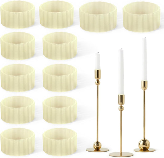 Silicone Candle Grippers by [Brand Name] - 12 Pack Flexible Holders for Taper Candles | Fits 3/4 Inch Standard Candles