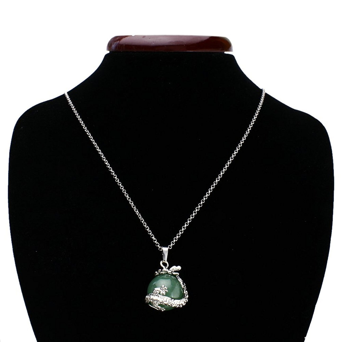 JEWELRIESHOP Dragon Necklace Chakra Reiki Healing Crystal Pendant Gemstone Necklace for Women Men
