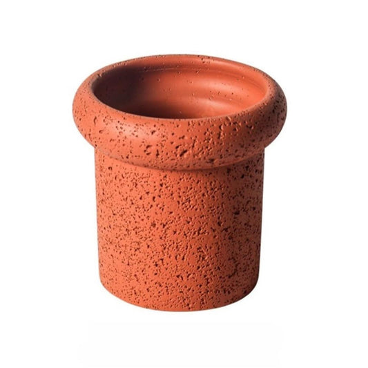 FXLTHIYBO Sleek Creative Cement Colored Flower Pot Planter Plants Flowers Potted Decoration Balcony Garden for Indoor use(Red,Large)