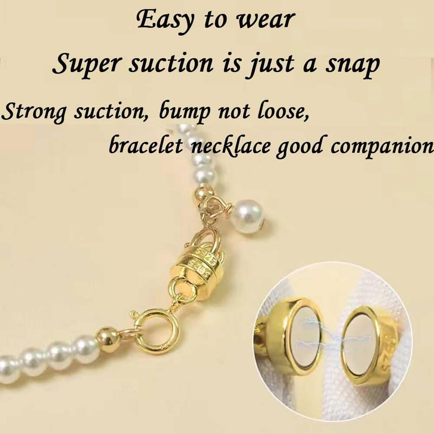925 Silver Double Lobster Magnetic Necklace Clasps,Magnetic Jewelry Clasps for Necklaces Extender Bracelet Clasps and Closures (3golden)