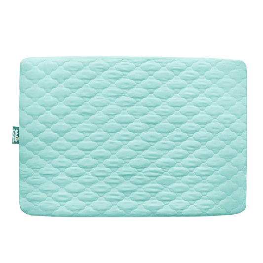 Skiennix Waterproof Playard Sheet Protector - Quilted Design for 39" X 27" Baby Mattresses | Aqua Color