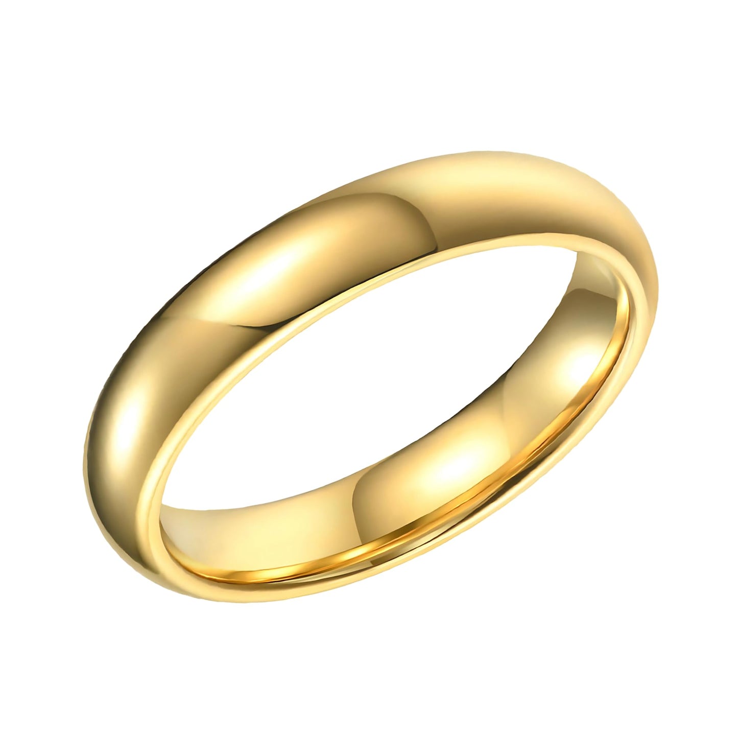 SHOP WGS 3mm 14K Solid Gold Wedding Band for Men & Women - Italian Real 14K Gold Plain Rings for Men - Solid Gold Wedding Bands Size 5