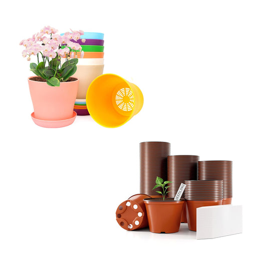 Bluckincle 100 Pcs 4 Inch Plant Nursery Pots and 8 Pack 5.5 Inch Plant Pots Indoor Outdoor