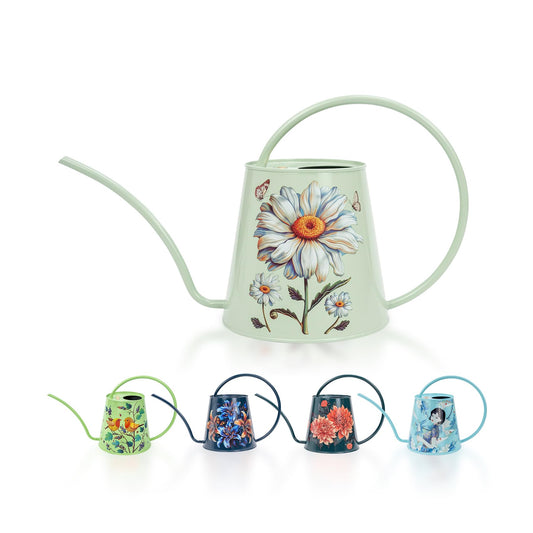 Berry&Bird House Plants Watering Can - Indoor&Outdoor 1/2 Gallon Stainless Steel Water Can with Long Spout Garden Decoration for Flower Bonsai Succulent Gardening Large Water Bottle (Bellis Perennis)