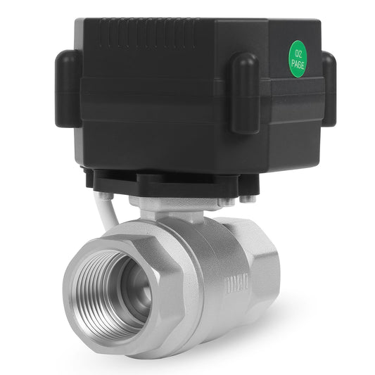 movafaFH 1" Motorized Ball Valve - 9-24V AC/DC Electric Water Valve 2 Wire Auto Return,with Full Port,Stainless Steel