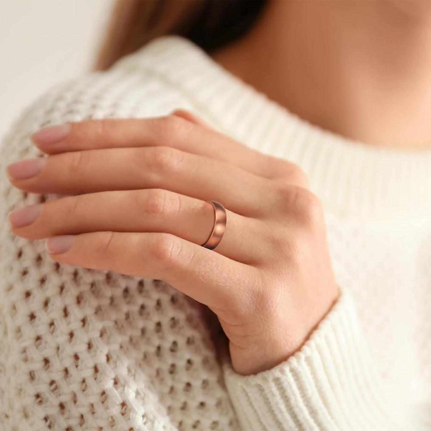 LIU JUN Rings for Women, Magtherapy Lymphatic Drainage Titanium Ion Rings Lymph Nodes Acupuncture Therapy Open Olux Ring For Women Men Health Jewelry Gifts (2Pcs-gold+silver)