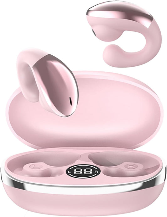 Zroyndh 6.0 Open Ear Headphones, Clip-On Wireless Earbuds, Bluetooth Wireless Earbuds, Ultra-Comfort, Snug Fit, Clear
