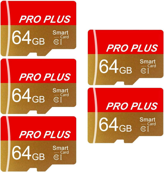 Bliksem 5 Pack 64GB C10 A1 (TF162 64GB-5 Pack) TF Card with Adapter, High Speed Memory Card, UHS-I Memory TF Card