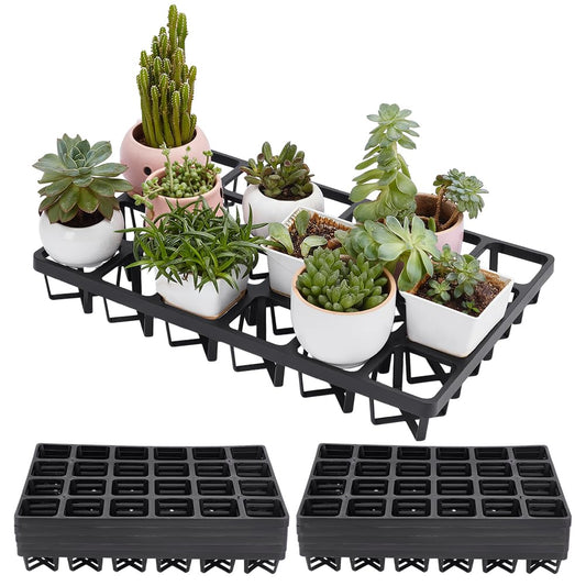 WADORN 10 Pack Plastic Pot Holder Plant Stands, Small Potted Plant Stands with 24 Holes Plant Stand Indoor and Outdoor for Vegetation Flower Pot Grow Drainage for Avoiding Rot and Damage on Patio and Deck
